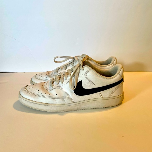 Nike Other - Nike Court Vision Low CD5463-101 Mens Sz 10.5 Casual Shoes White Black Logo